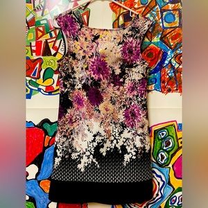 Adrianna Papell Purple Floral Dress Size 4P